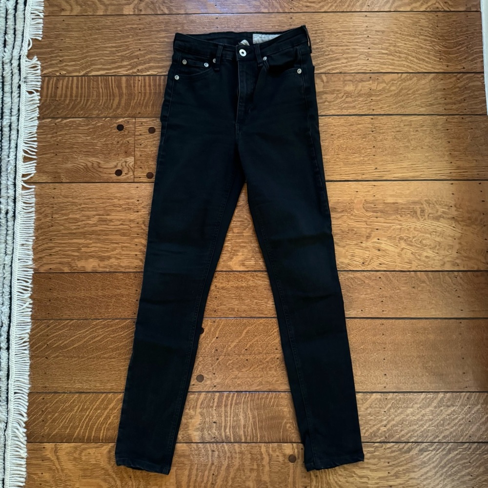 rag & bone Jet Black Skinny Jeans for Women